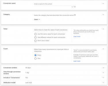 web tracking template