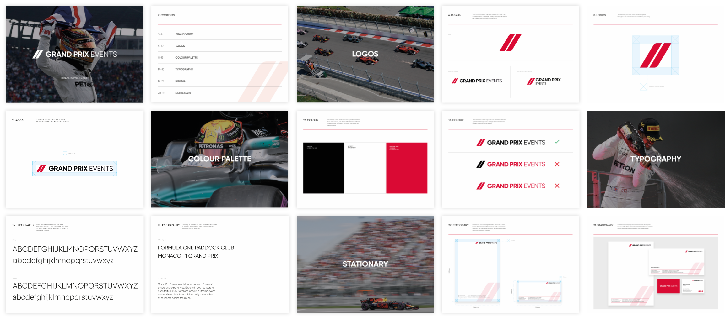 A selection of screenshot outlining the branding guidelines