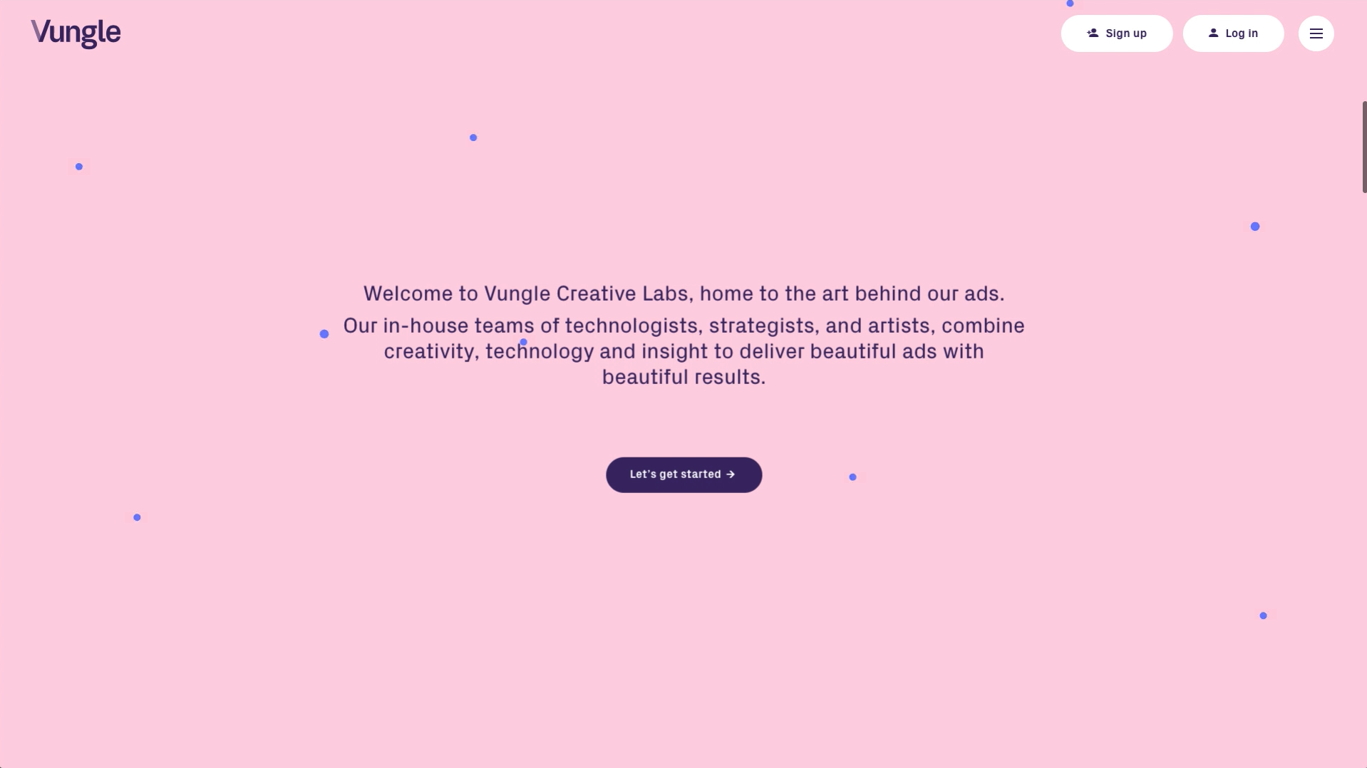 Vungle website design animated banner
