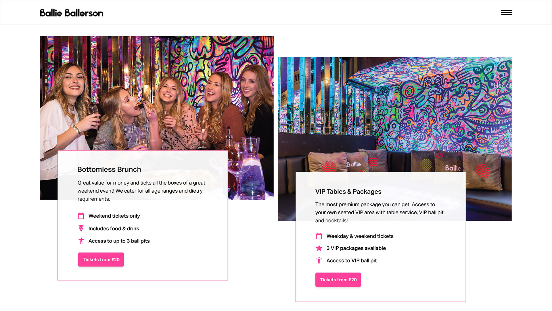 selecting a ticket to buy on the Ballie Ballerson website