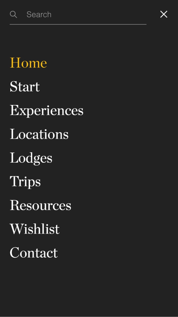 custom designed mobile menu