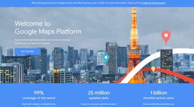 Google Map Get Started Screen