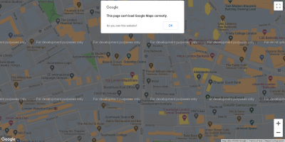 Google Maps For Development Purposes Only Message 
