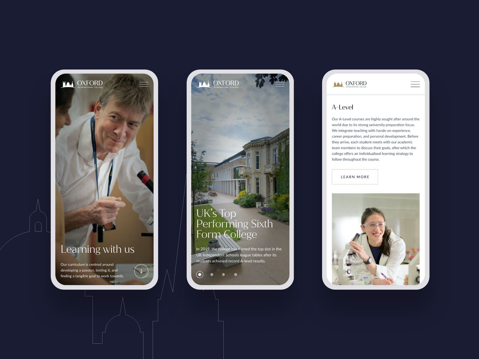 College mobile web designs