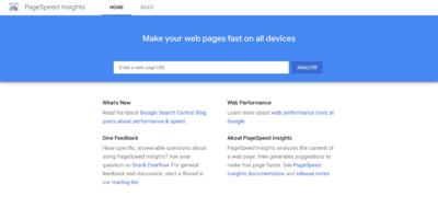 Google PageSpeed Insights Dashboard