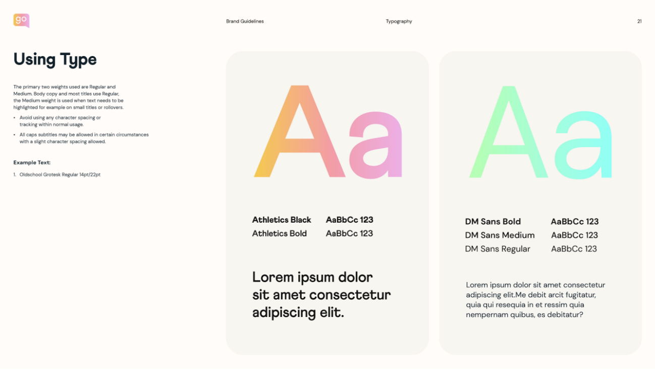 Typography in brand book