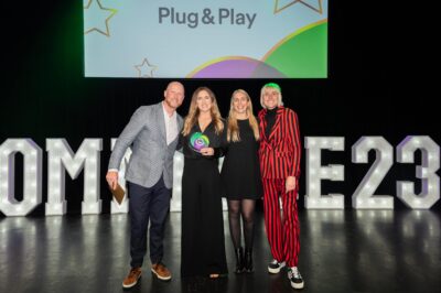Plug & Play on stage collecting the Best Cross Border Campaign Award at the eCommerce Awards