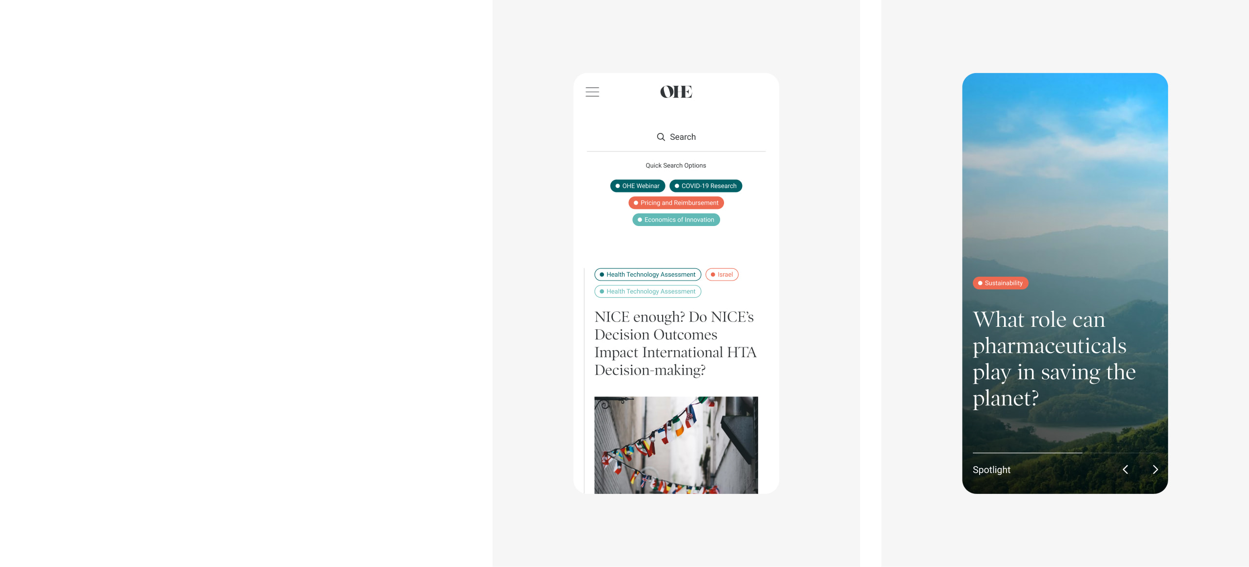 Mobile Screens of Academic Website Design