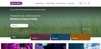 Law firm website for Dentons