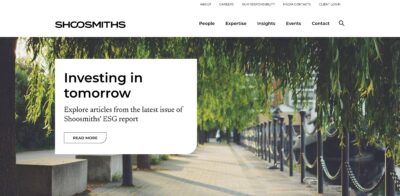 Law firm website design for Shoosmiths