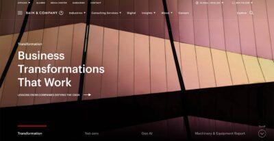 Bain and company digital transformation strategy homepage