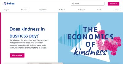 Baringa Partners technology transformation consultants homepage